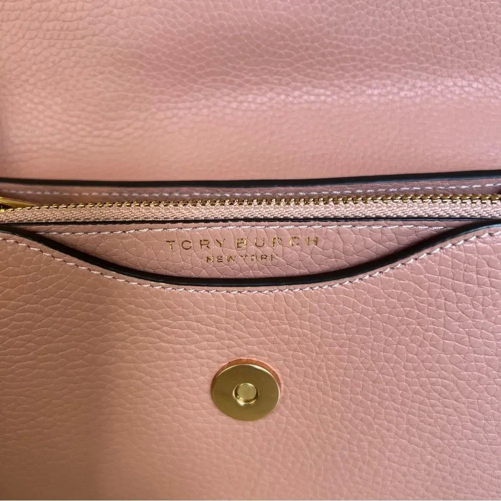 NWT Tory Burch Britten Mini Top Handle Leather Crossbody Bag Pink Moon